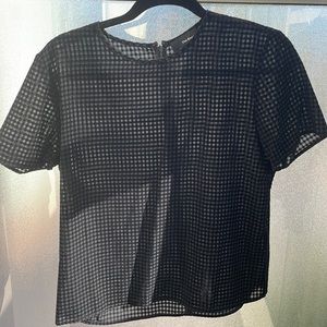 Kooples sheer velvet checkered blouse size 3